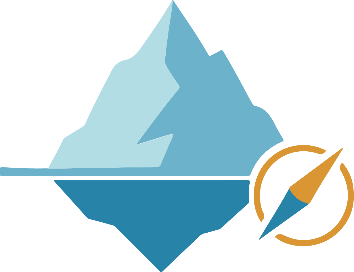 NextAlign Logo: Eisberg mit Kompass